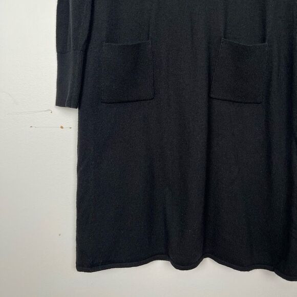 Chicos Black Wool Blend Minimalist Casual Academia Long Sleeve Turtleneck Dress - Picture 4 of 11